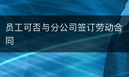 员工可否与分公司签订劳动合同