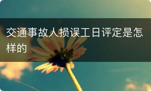 交通事故人损误工日评定是怎样的