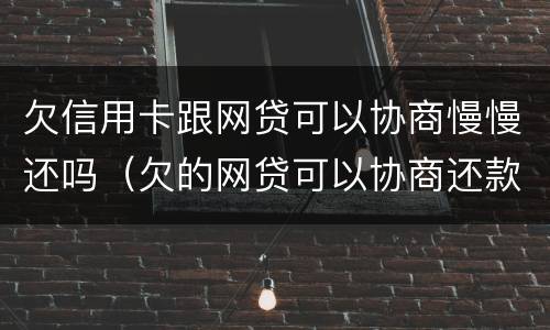 欠信用卡跟网贷可以协商慢慢还吗（欠的网贷可以协商还款吗）