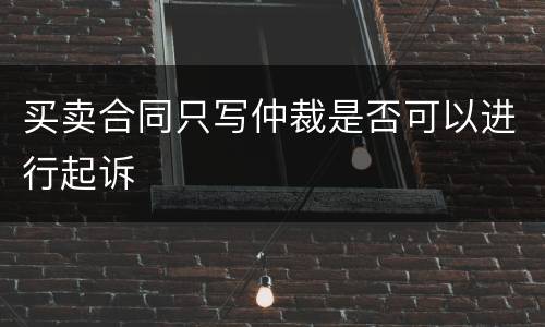 买卖合同只写仲裁是否可以进行起诉