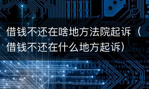 借钱不还在啥地方法院起诉（借钱不还在什么地方起诉）