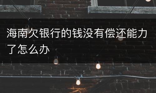 海南欠银行的钱没有偿还能力了怎么办