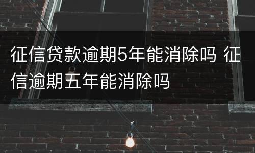 征信贷款逾期5年能消除吗 征信逾期五年能消除吗