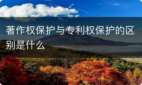 著作权保护与专利权保护的区别是什么