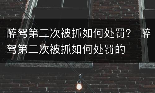 醉驾第二次被抓如何处罚？ 醉驾第二次被抓如何处罚的