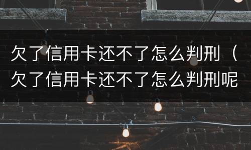 欠了信用卡还不了怎么判刑（欠了信用卡还不了怎么判刑呢）