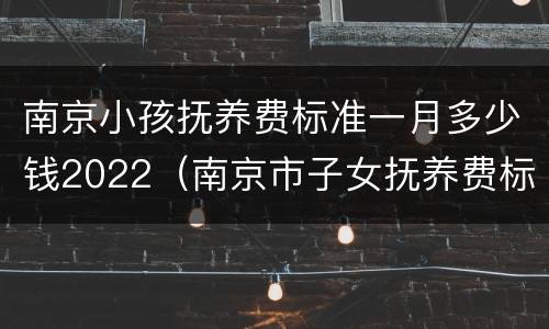 南京小孩抚养费标准一月多少钱2022（南京市子女抚养费标准）