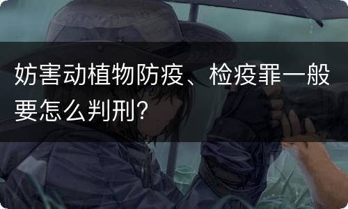 妨害动植物防疫、检疫罪一般要怎么判刑?
