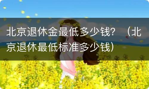 北京退休金最低多少钱？（北京退休最低标准多少钱）