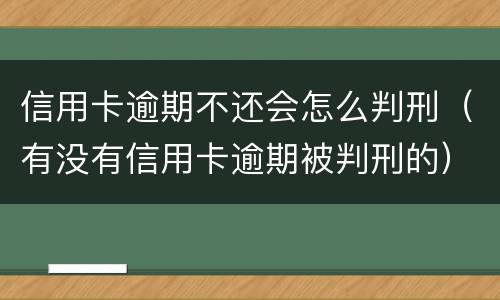 信用卡逾期不还会怎么判刑（有没有信用卡逾期被判刑的）