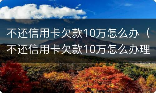 不还信用卡欠款10万怎么办（不还信用卡欠款10万怎么办理）