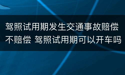驾照试用期发生交通事故赔偿不赔偿 驾照试用期可以开车吗