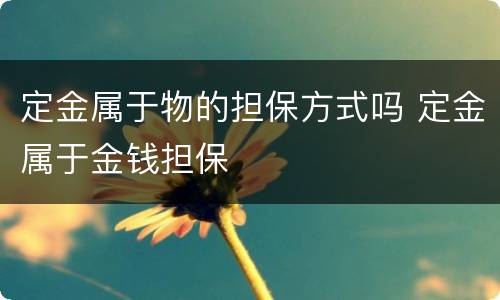 定金属于物的担保方式吗 定金属于金钱担保