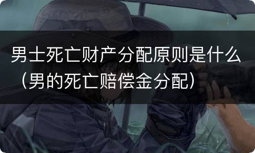 男士死亡财产分配原则是什么（男的死亡赔偿金分配）