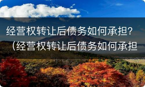经营权转让后债务如何承担？（经营权转让后债务如何承担的）