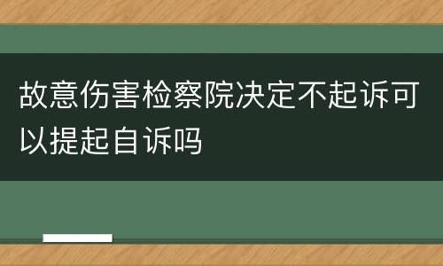 故意伤害检察院决定不起诉可以提起自诉吗