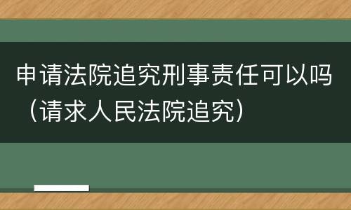 申请法院追究刑事责任可以吗（请求人民法院追究）