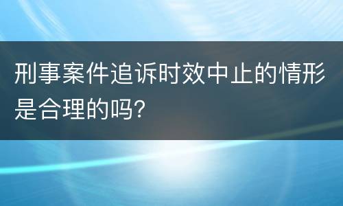 刑事案件追诉时效中止的情形是合理的吗？