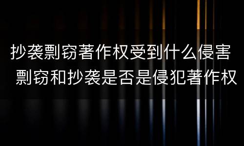 抄袭剽窃著作权受到什么侵害 剽窃和抄袭是否是侵犯著作权的行为?