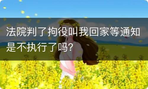 法院判了拘役叫我回家等通知是不执行了吗？