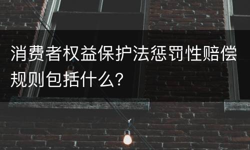 消费者权益保护法惩罚性赔偿规则包括什么？