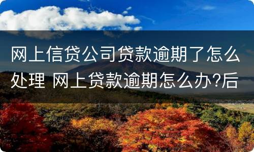 网上信贷公司贷款逾期了怎么处理 网上贷款逾期怎么办?后果其实很严重