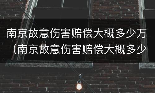 南京故意伤害赔偿大概多少万（南京故意伤害赔偿大概多少万以上）