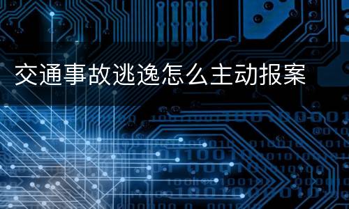 交通事故逃逸怎么主动报案