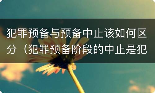 犯罪预备与预备中止该如何区分（犯罪预备阶段的中止是犯罪预备还是犯罪中止）