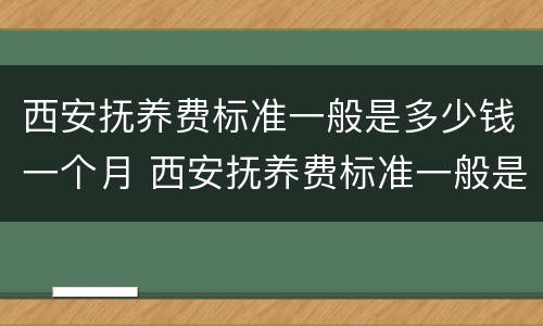 西安抚养费标准一般是多少钱一个月 西安抚养费标准一般是多少钱一个月啊