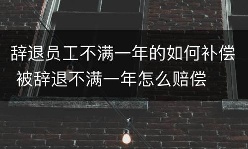 辞退员工不满一年的如何补偿 被辞退不满一年怎么赔偿