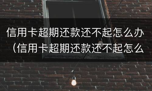 信用卡超期还款还不起怎么办（信用卡超期还款还不起怎么办理）