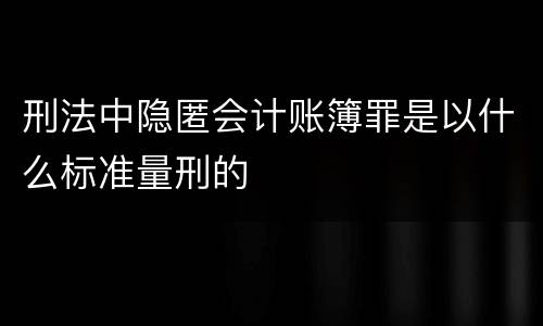 刑法中隐匿会计账簿罪是以什么标准量刑的