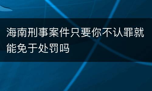 海南刑事案件只要你不认罪就能免于处罚吗