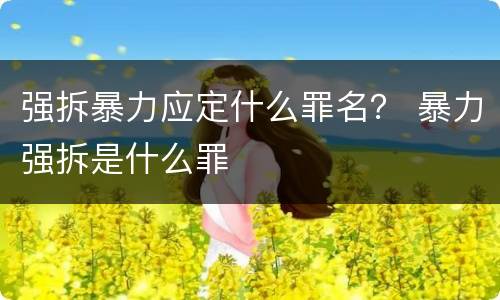 强拆暴力应定什么罪名？ 暴力强拆是什么罪