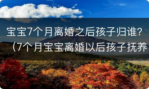 宝宝7个月离婚之后孩子归谁？（7个月宝宝离婚以后孩子抚养权归谁）