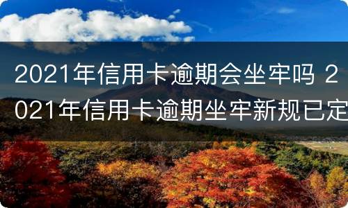 2021年信用卡逾期会坐牢吗 2021年信用卡逾期坐牢新规已定
