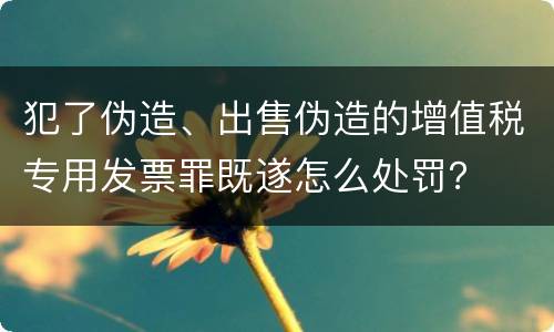 犯了伪造、出售伪造的增值税专用发票罪既遂怎么处罚？