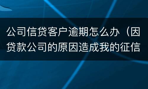 公司信贷客户逾期怎么办（因贷款公司的原因造成我的征信逾期怎么办?）
