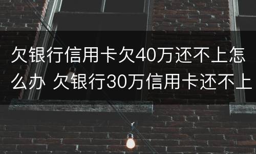 欠银行信用卡欠40万还不上怎么办 欠银行30万信用卡还不上怎么办