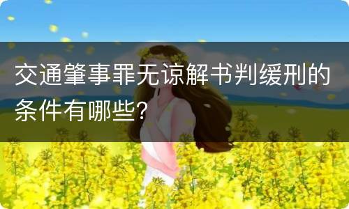交通肇事罪无谅解书判缓刑的条件有哪些？