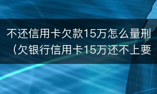 不还信用卡欠款15万怎么量刑（欠银行信用卡15万还不上要坐多牢）