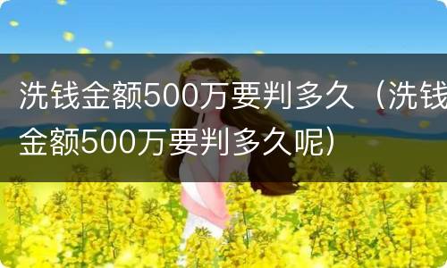 洗钱金额500万要判多久（洗钱金额500万要判多久呢）