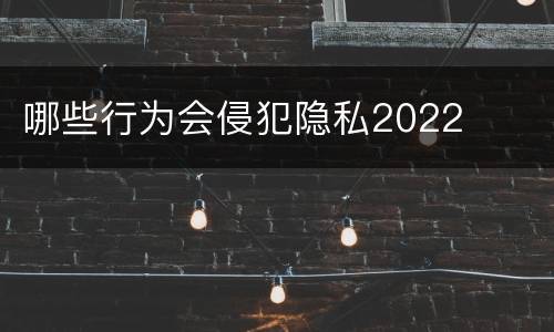哪些行为会侵犯隐私2022