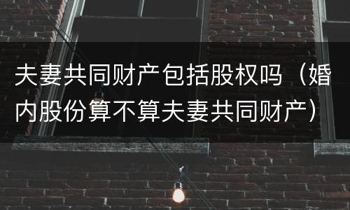 夫妻共同财产包括股权吗（婚内股份算不算夫妻共同财产）