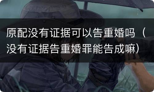 原配没有证据可以告重婚吗（没有证据告重婚罪能告成嘛）