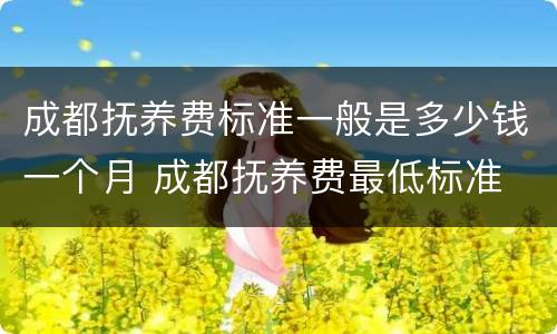 成都抚养费标准一般是多少钱一个月 成都抚养费最低标准