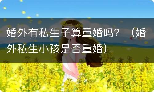 婚外有私生子算重婚吗？（婚外私生小孩是否重婚）