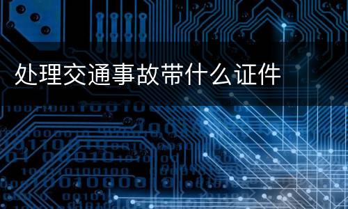 处理交通事故带什么证件