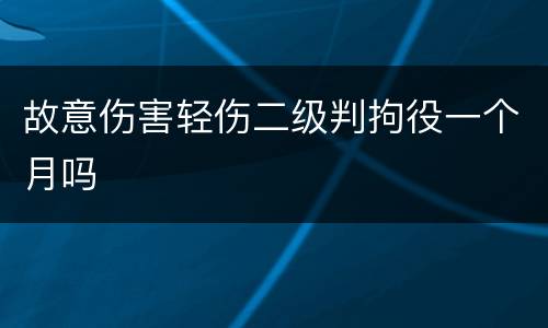 故意伤害轻伤二级判拘役一个月吗